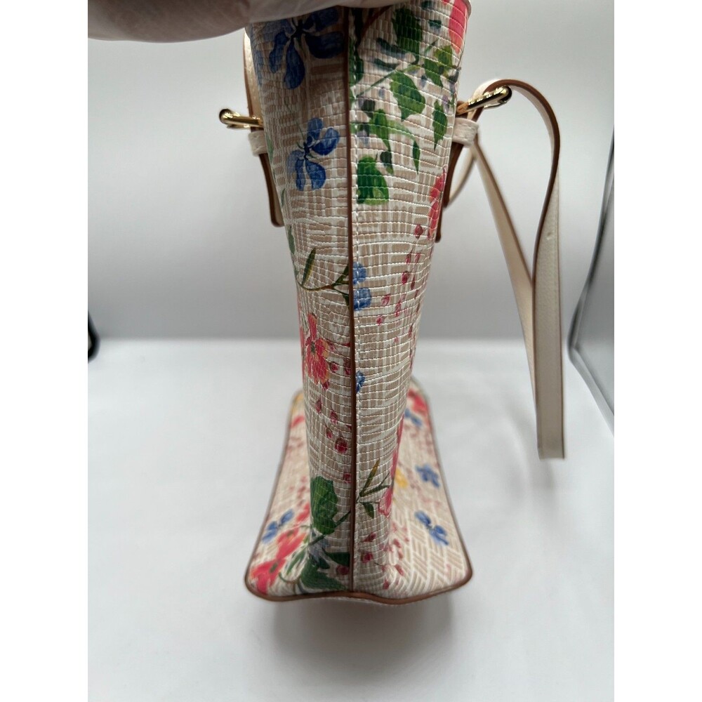 Anne Klein Floral Tote Bag White Multicolor Shoulder Purse Spring Summer - Picture 5 of 16